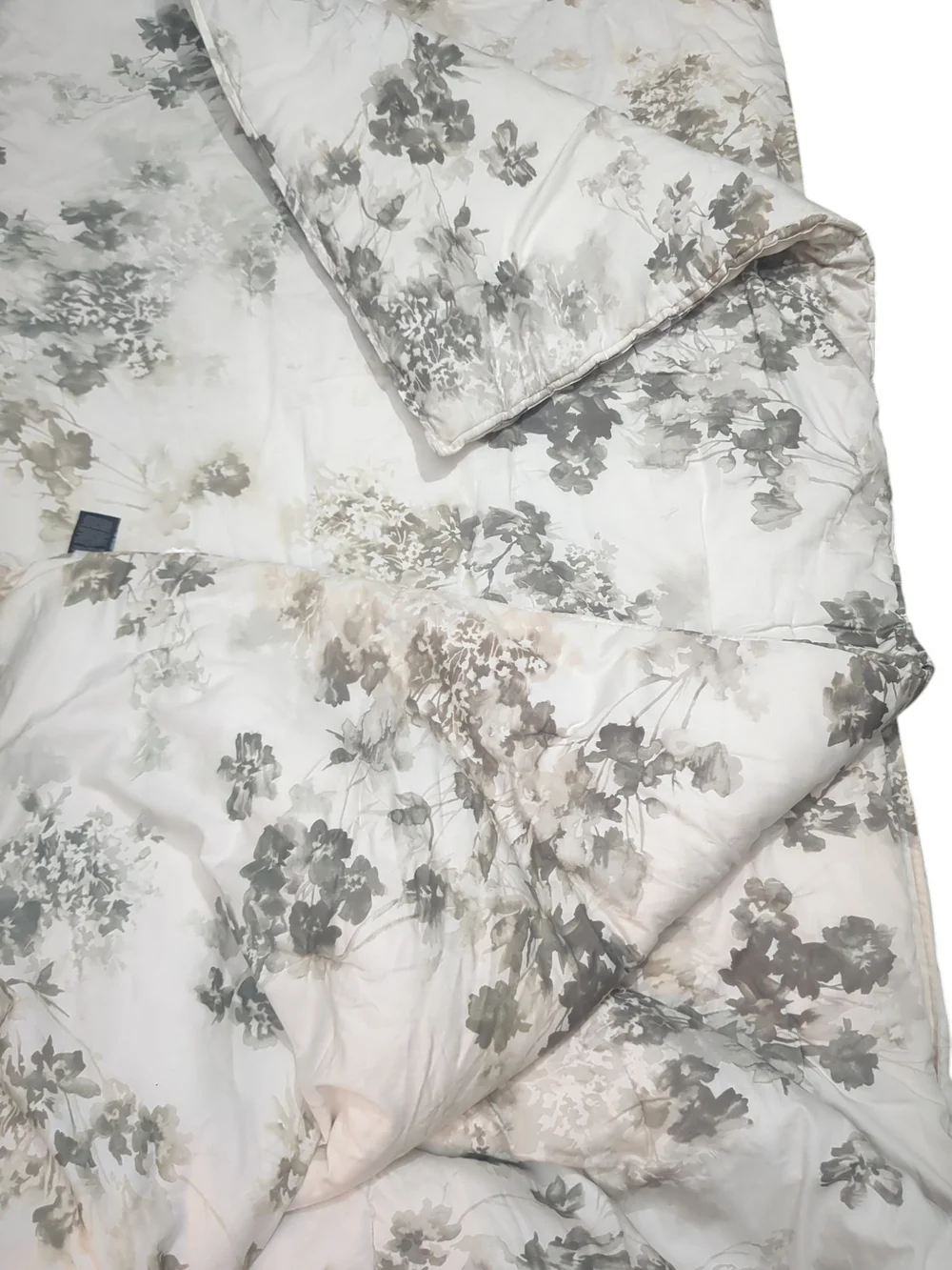 Ralph Lauren Home Retired Gwynne Floral Comforter Queen Gray Beige Ivory Cotton